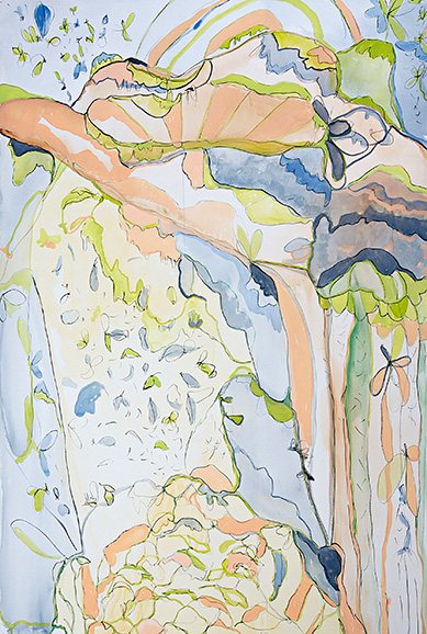 © 2024 Selena Beaudry. All rights reserved.  - Fall Flurry, 60in  x 40in  — Gouache, watercolor, and pencil on paper, 2008 