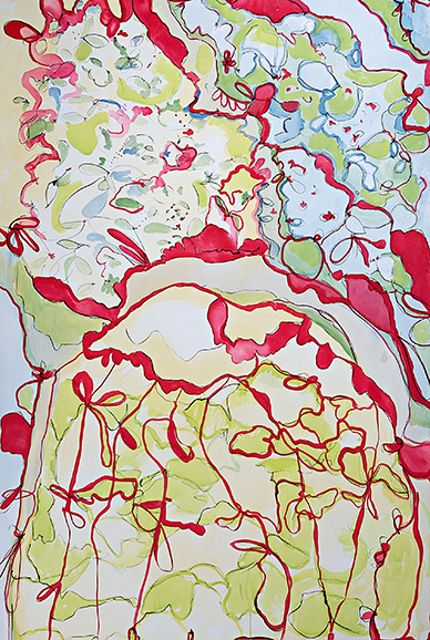 © 2024 Selena Beaudry. All rights reserved.  - Loopy, 60in  x 40in  — Gouache, watercolor, and pencil on paper, 2008
