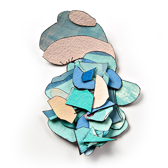 © 2024 Selena Beaudry. All rights reserved.  - Wink, Dimensions variable — Cut Paper, gouache, watercolor, and acrylic, 2011